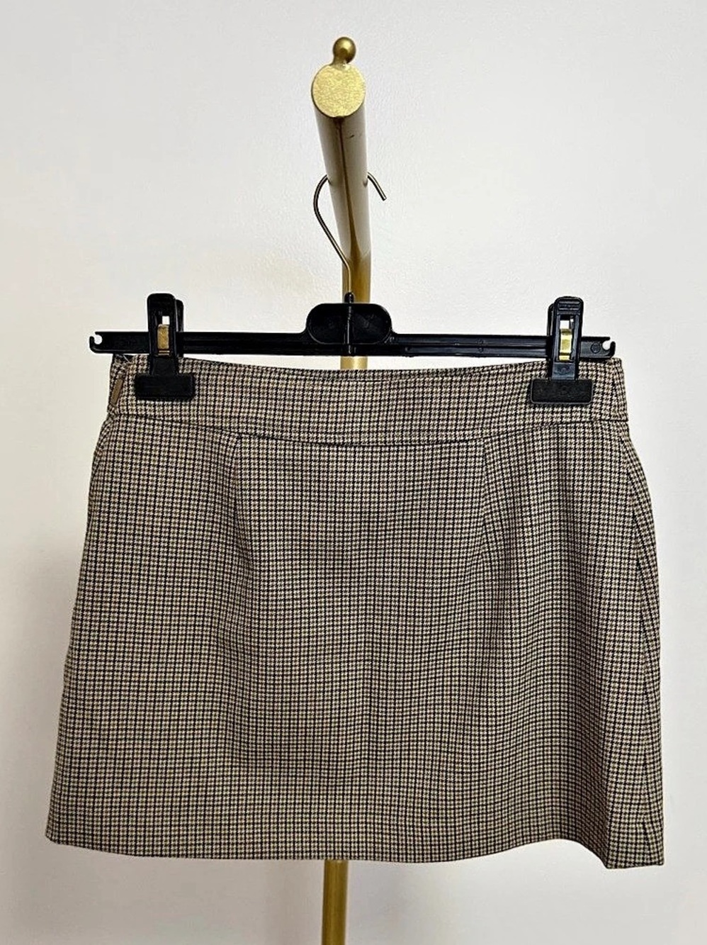 Aritzia Checkered Mini Skirt in Brown & Black Like New